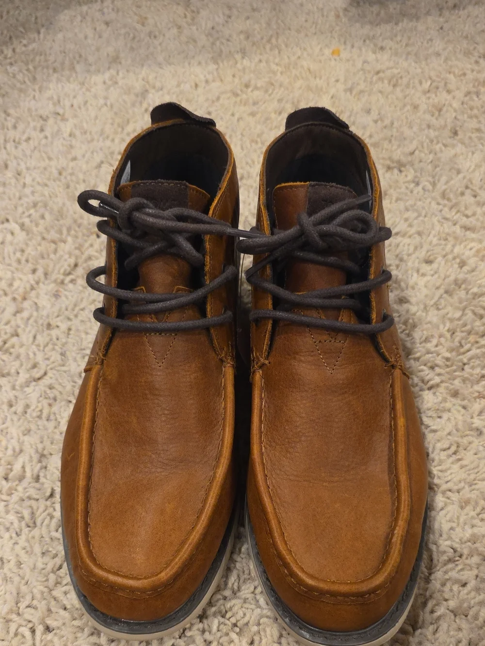 Toms Mens Navi Moc Chukka Brown Leather Boots Sz 12